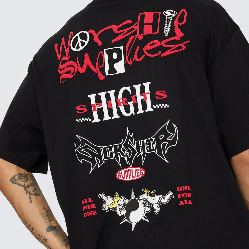 WORSHIP Fusion Box Crop Tee - Black