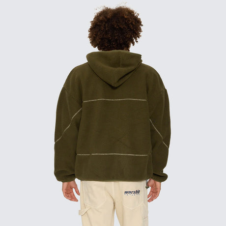 WORSHIP Line Stepper Hooded Sherpa Jacket - Grape Leaf