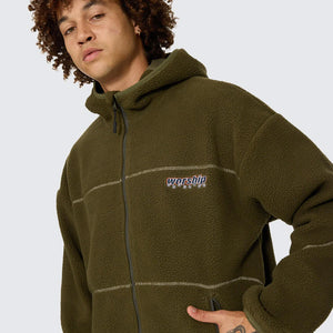 WORSHIP Line Stepper Hooded Sherpa Jacket - Grape Leaf