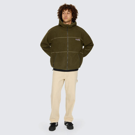 WORSHIP Line Stepper Hooded Sherpa Jacket - Grape Leaf