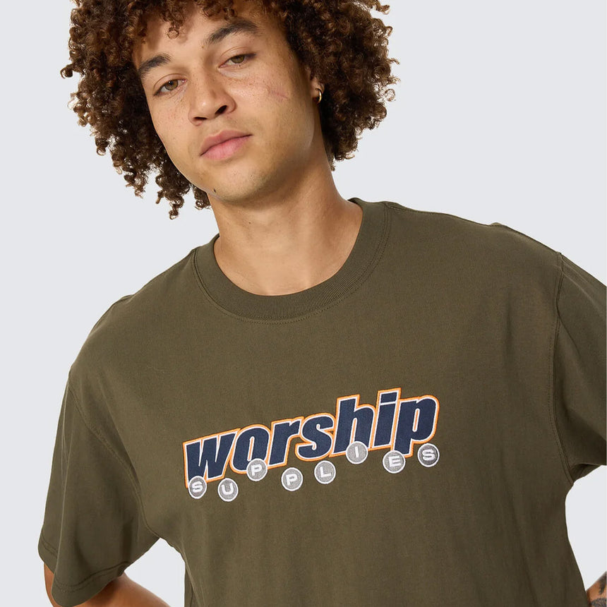 WORSHIP Line Stepper Tee - Grape Leaf