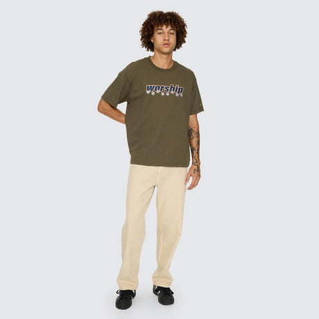 WORSHIP Line Stepper Tee - Grape Leaf