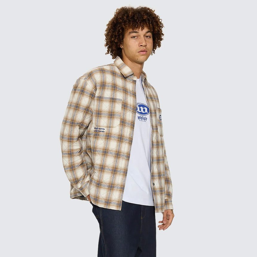 WORSHIP Morality Quilted Shacket - Tan