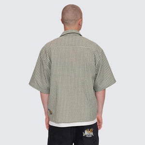 WORSHIP On Leave Box Fit Short Sleeve Cropped Shirt - Cali Green
