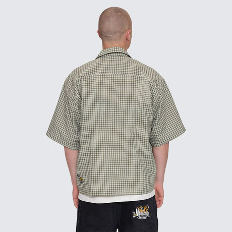WORSHIP On Leave Box Fit Short Sleeve Cropped Shirt - Cali Green