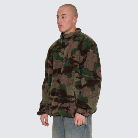 WORSHIP Plain Sight Sherpa Jacket - Camo Green