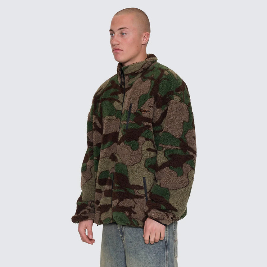 WORSHIP Plain Sight Sherpa Jacket - Camo Green