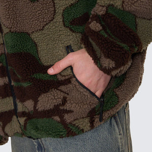 WORSHIP Plain Sight Sherpa Jacket - Camo Green