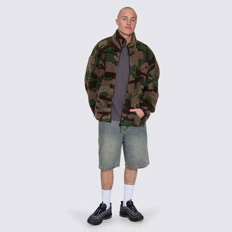 WORSHIP Plain Sight Sherpa Jacket - Camo Green