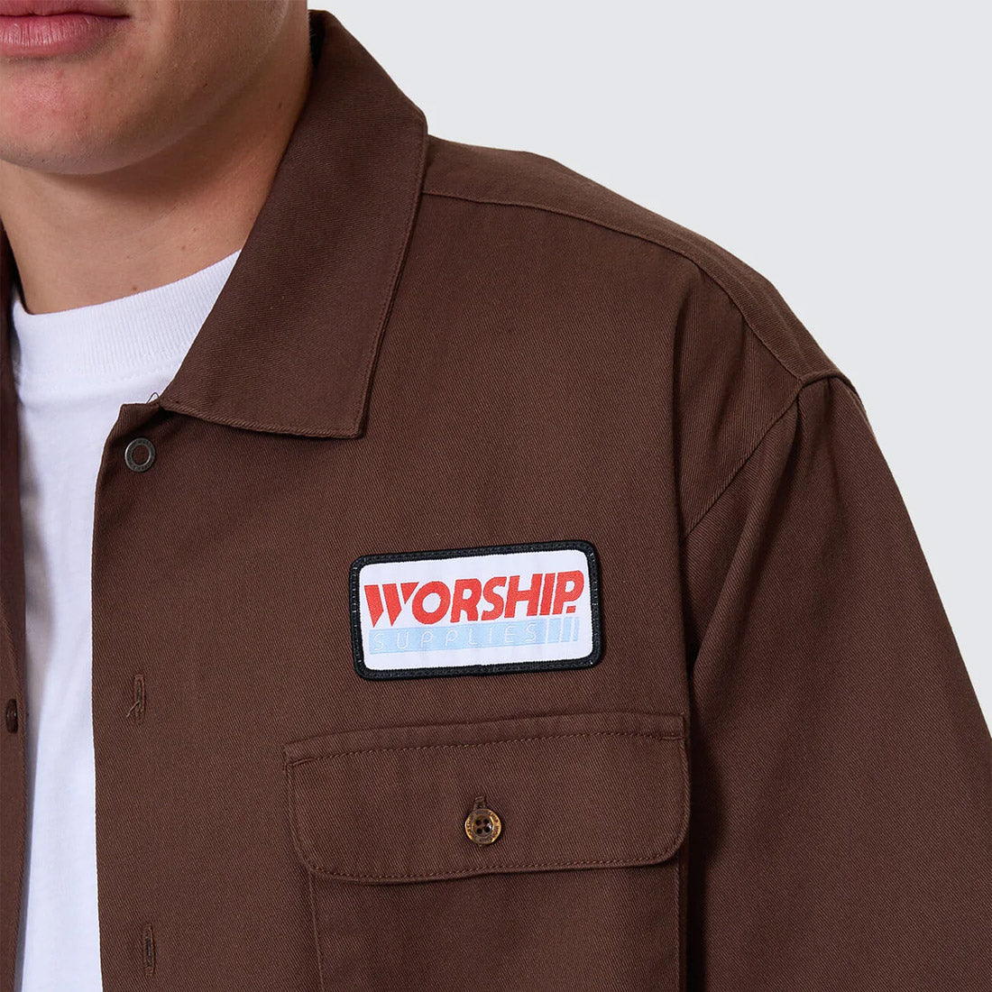 WORSHIP Preparation Short Sleeve Work Shirt - Ganache