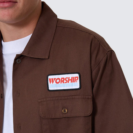 WORSHIP Preparation Short Sleeve Work Shirt - Ganache