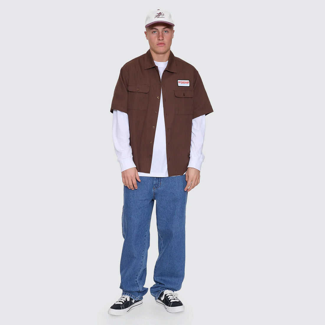 WORSHIP Preparation Short Sleeve Work Shirt - Ganache