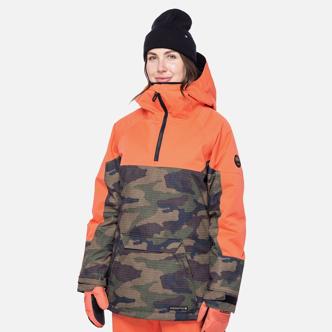 686 Women's Upton Insulated Anorak - Dark Camo Colorblock