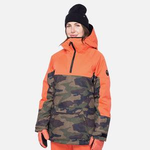 686 Women's Upton Insulated Anorak - Dark Camo Colorblock