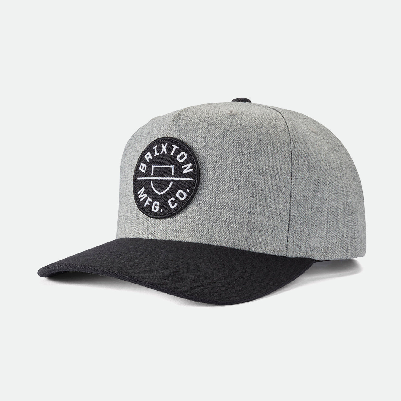 BRIXTON Crest C MP Snapback Cap - Heather Grey / Black