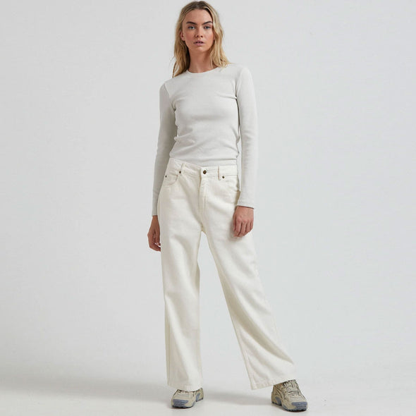 AFENDS Women's Kendall Organic Low Rise Relaxed Fit Jeans - Off White