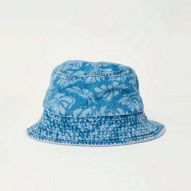 AFENDS Billie Hemp Denim Floral Bucket Hat - Floral Blue