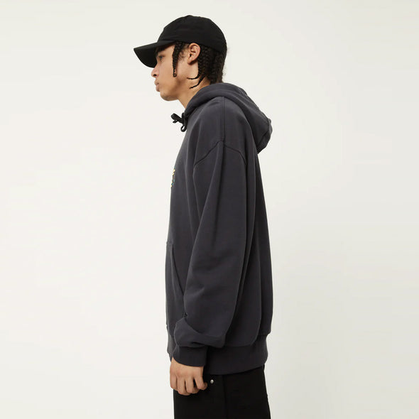 AFENDS Bloom Recycled Pull On Hood - Charcoal