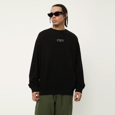 AFENDS Calico Recycled Crew - Black