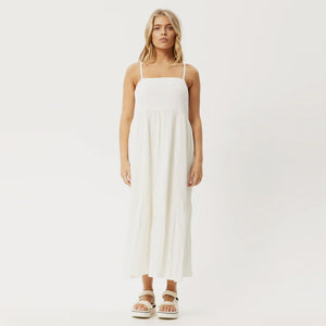 AFENDS Calm Seersucker Maxi Dress - White