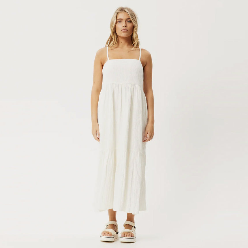 AFENDS Calm Seersucker Maxi Dress - White
