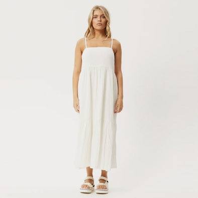 AFENDS Calm Seersucker Maxi Dress - White
