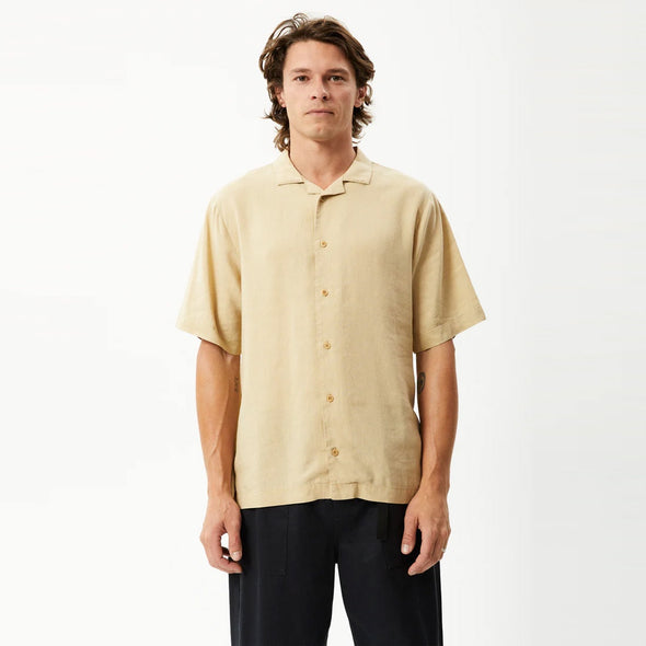 AFENDS Daily Hemp Cuban Short Sleeve Shirt - Camel