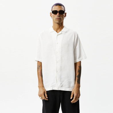AFENDS Daily Hemp Cuban Short Sleeve Shirt - White