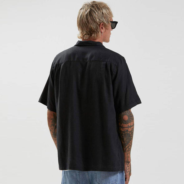 AFENDS Daily Hemp Cuban Short Sleeve Shirt - Black