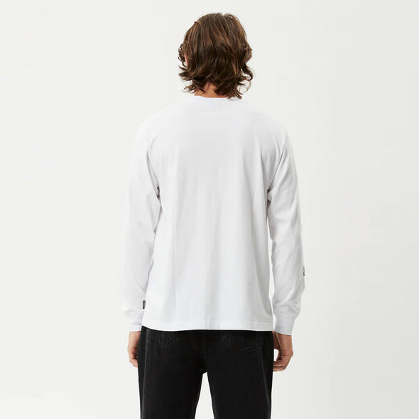 AFENDS Earthling Recycled Long Sleeve Tee - White