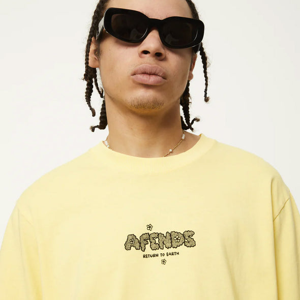 AFENDS Earthling Recycled Retro Fit Tee - Butter