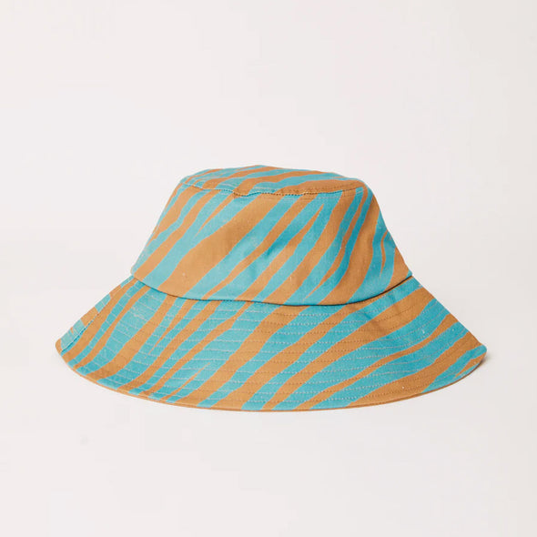 AFENDS Hemp Wide Brim Bucket Hat - Blue Stripe