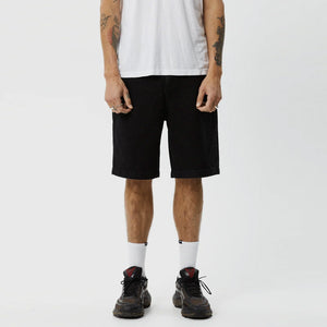 AFENDS Lil C Organic Denim Baggy Fit Short - Washed Black