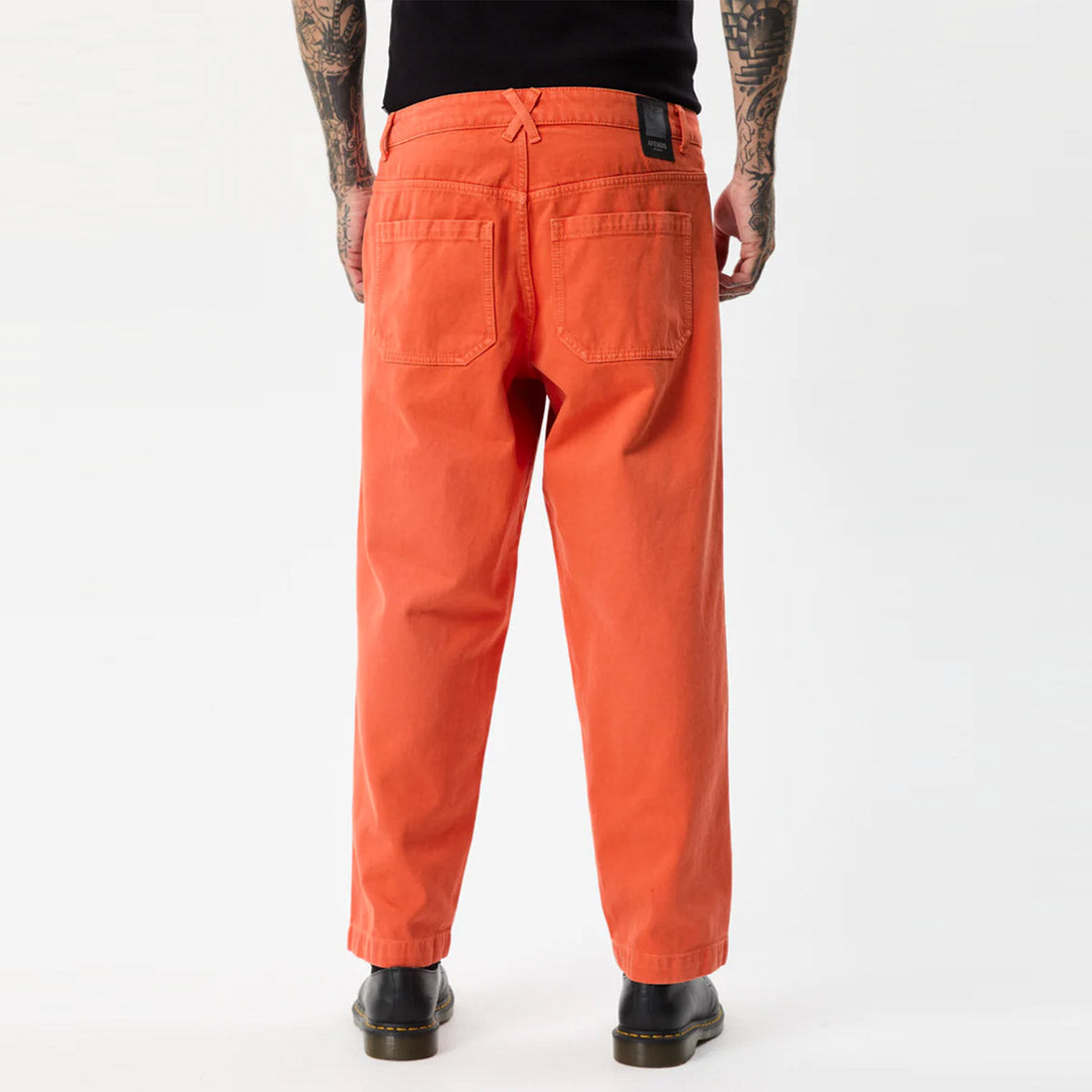 AFENDS Louie Organic Denim Wide Leg Jeans Faded Orange