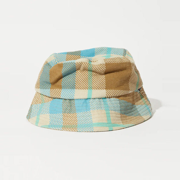 AFENDS Millie Hemp Reverse Fleece Bucket Hat - Tan Check