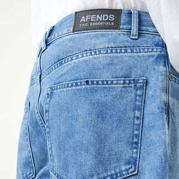 AFENDS Ninety Twos Hemp Denim Relaxed Jeans - Worn Blue