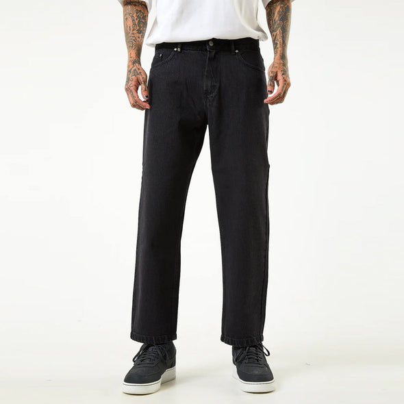 AFENDS Ninety Twos Organic Denim Relaxed Fit Jeans - Washed Black
