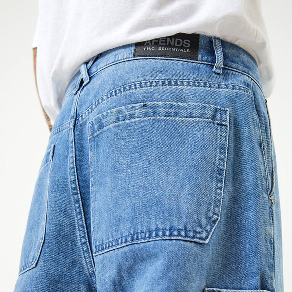 AFENDS Richmond Hemp Baggy Workwear Jeans - Worn Blue