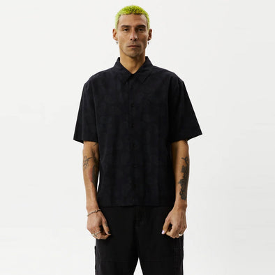 AFENDS Tradition Paisley Short Sleeve Shirt - Black