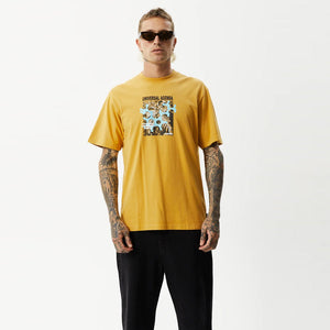 AFENDS Universal Recycled Retro Tee - Mustard
