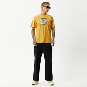 AFENDS Universal Recycled Retro Tee - Mustard