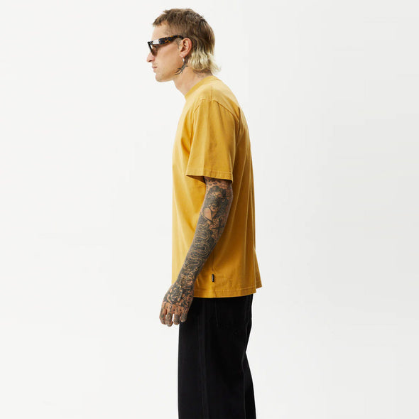 AFENDS Universal Recycled Retro Tee - Mustard
