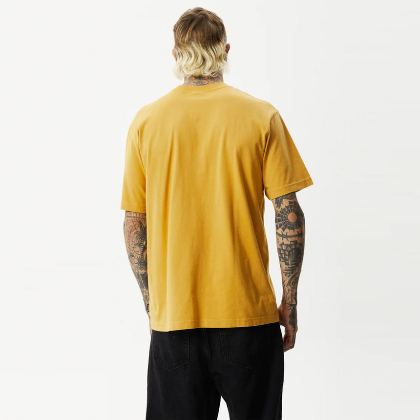 AFENDS Universal Recycled Retro Tee - Mustard