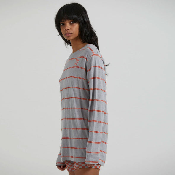 AFENDS Women's Interlude Recycled Striped Long Sleeve Tee - Grey