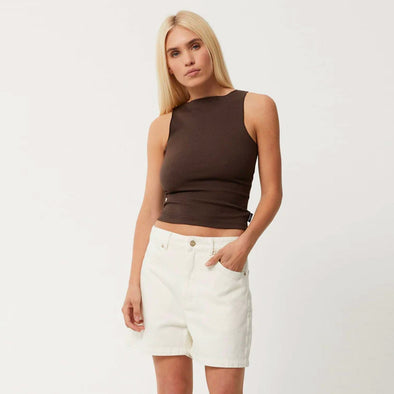 AFENDS Women's Seventy Threes Organic Denim High Waisted Shorts - Off White