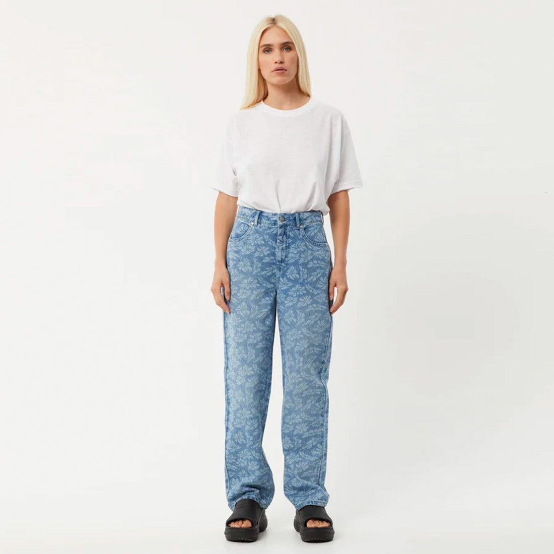 Afends Womens Bella - Denim Baggy Jeans - Faded Candy