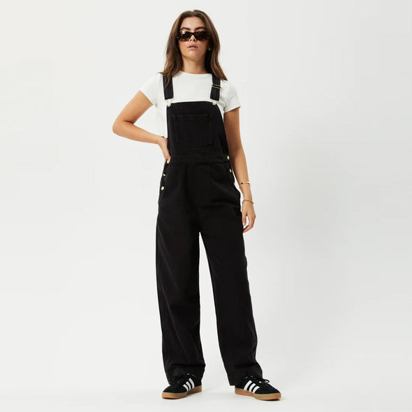 AFENDS Women's Louis Baggy Overalls - Washed Black