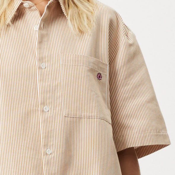 AFENDS Women's Night Shade Recycled Short Sleeve Shirt - White Stripe