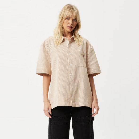 AFENDS Women's Night Shade Recycled Short Sleeve Shirt - White Stripe
