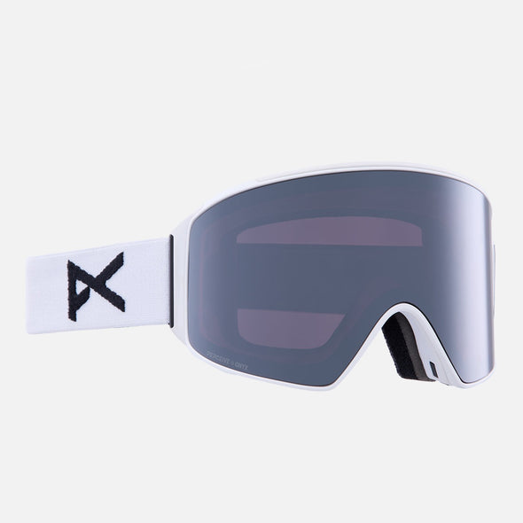 ANON M4 Cylindrical Low Bridge Fit Goggle + MFI Facemask 2024 - White/Perceive Sunny Onyx